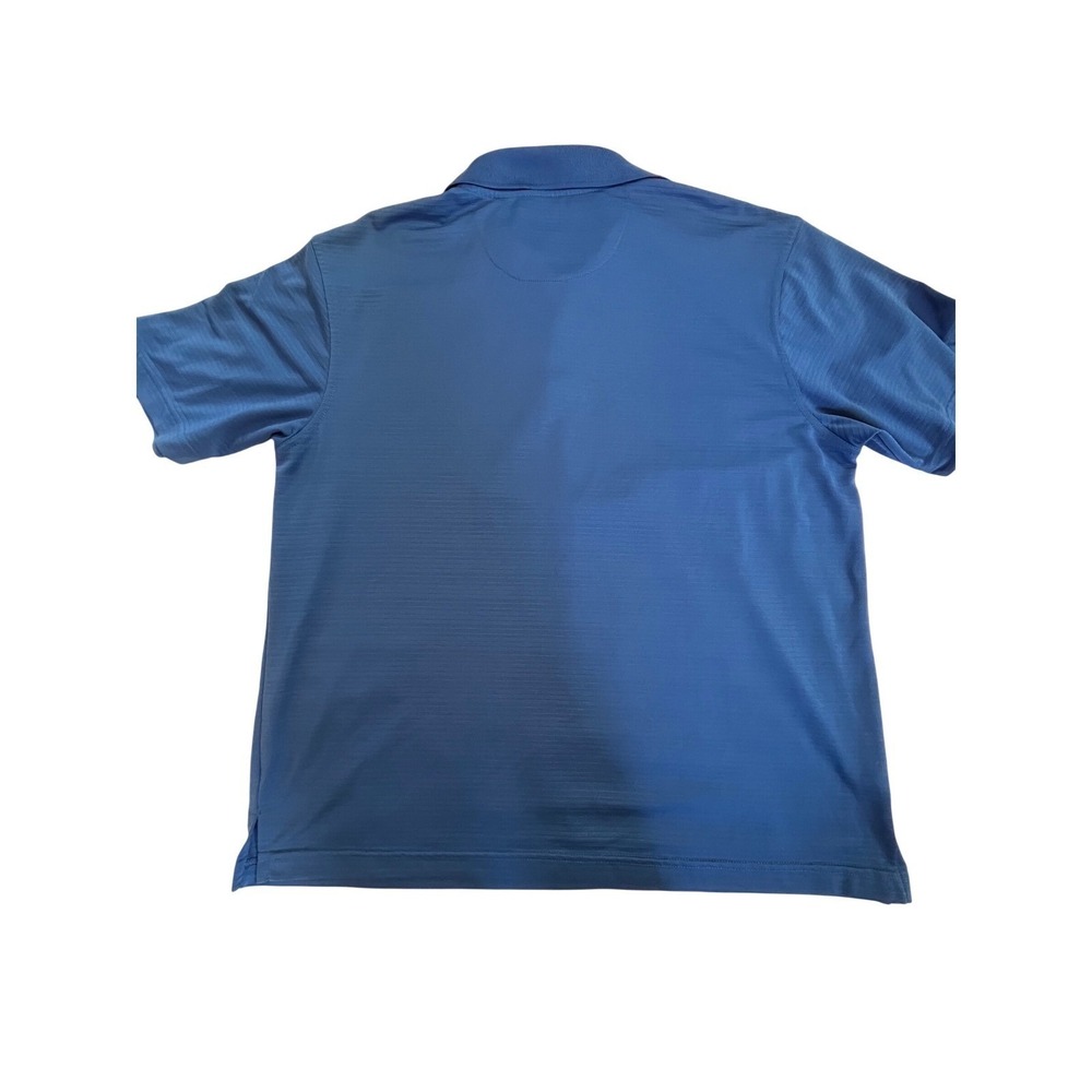PGA Tour Mens Blue Performance Golf Polo Shirt Large Textured‎ Breathable - Picture 3 of 6